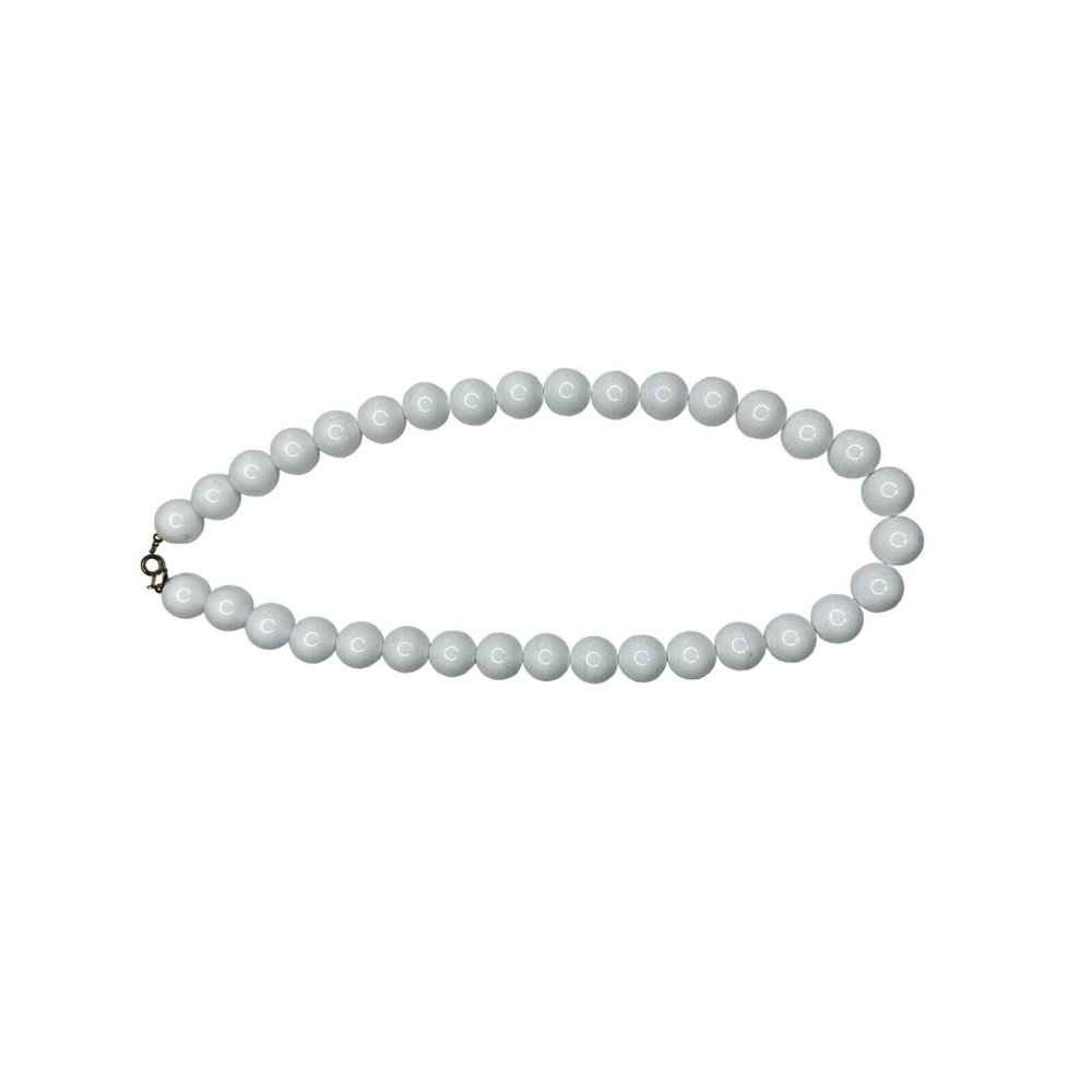 Vintage Large White Lucite 6mm Beaded Necklace Clavicle Retro Women's 10… - Picture 5 of 5